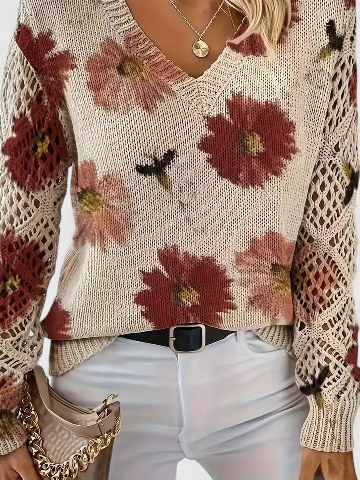 Aurélie | Stylish Knit with Floral Pattern