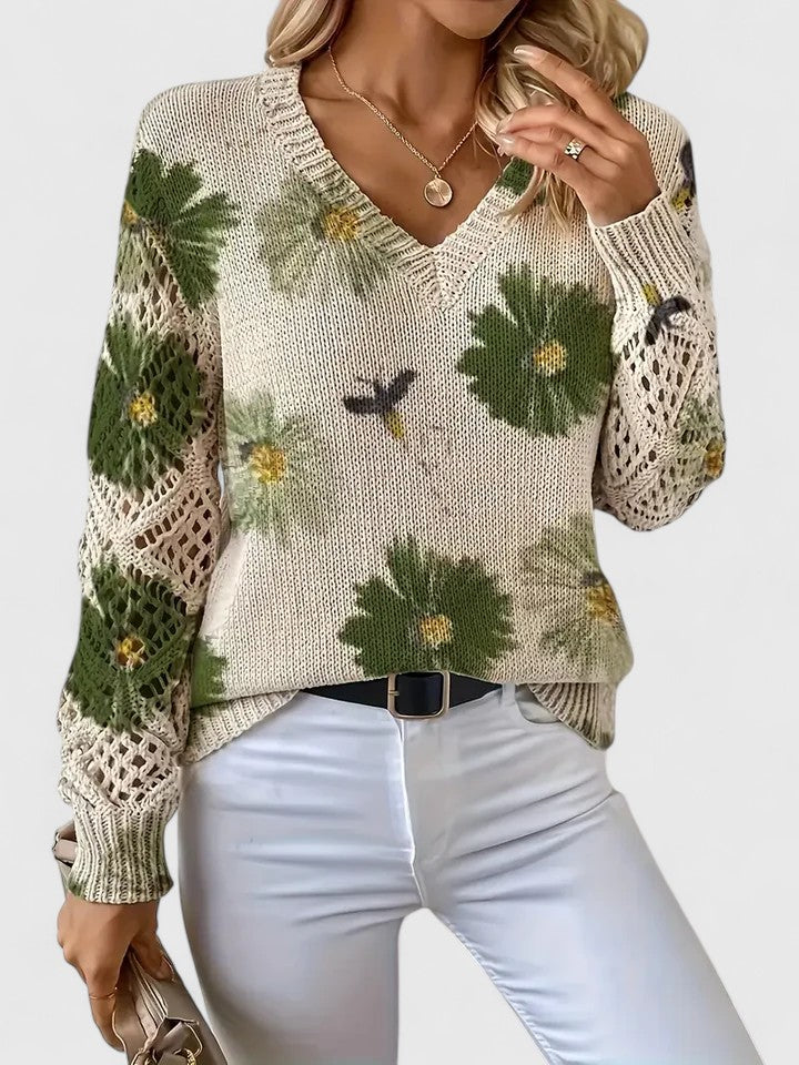 Aurélie | Stylish Knit with Floral Pattern