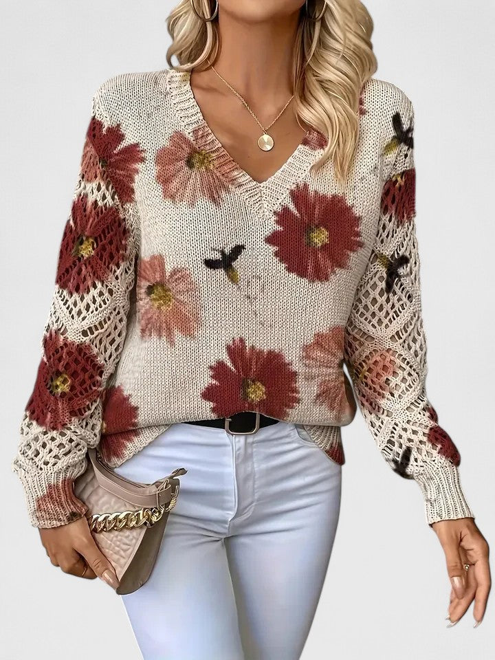 Aurélie | Stylish Knit with Floral Pattern