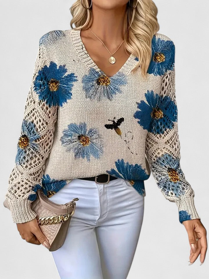 Aurélie | Stylish Knit with Floral Pattern
