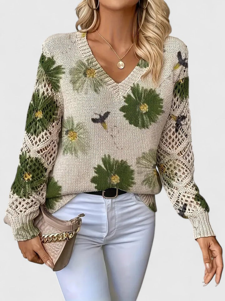 Aurélie | Stylish Knit with Floral Pattern