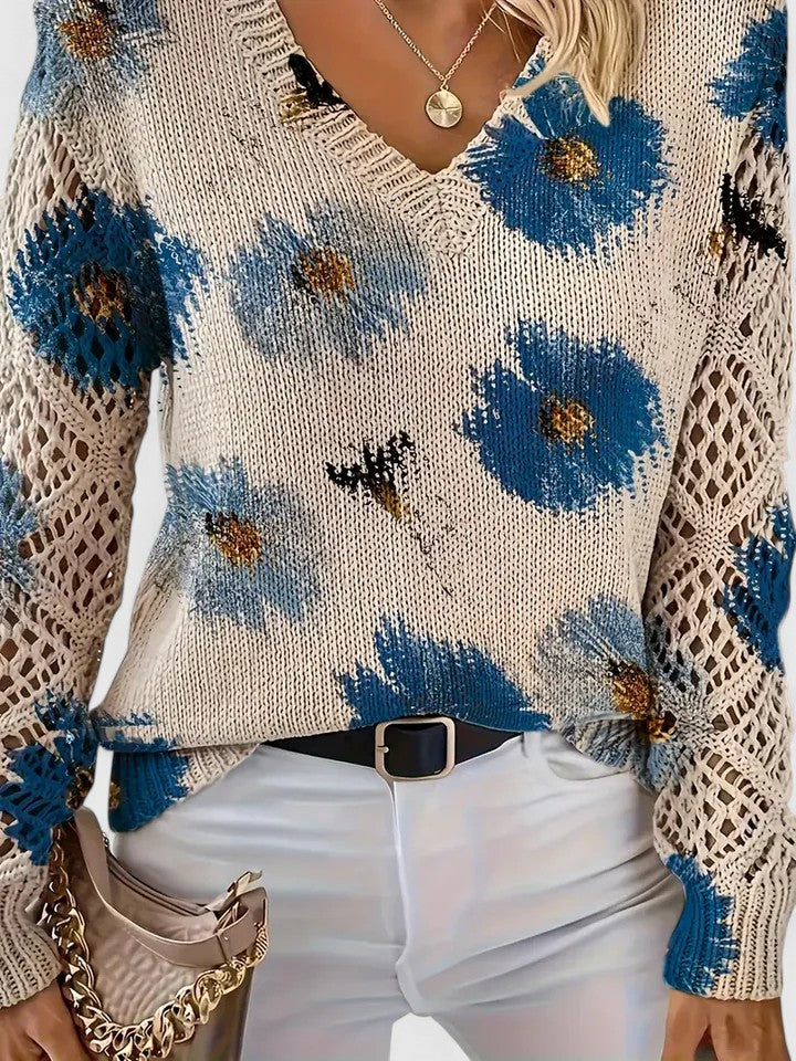 Aurélie | Stylish Knit with Floral Pattern